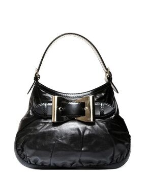 Vintage Gucci Queen Hobo Black Leather Shoulder Bag